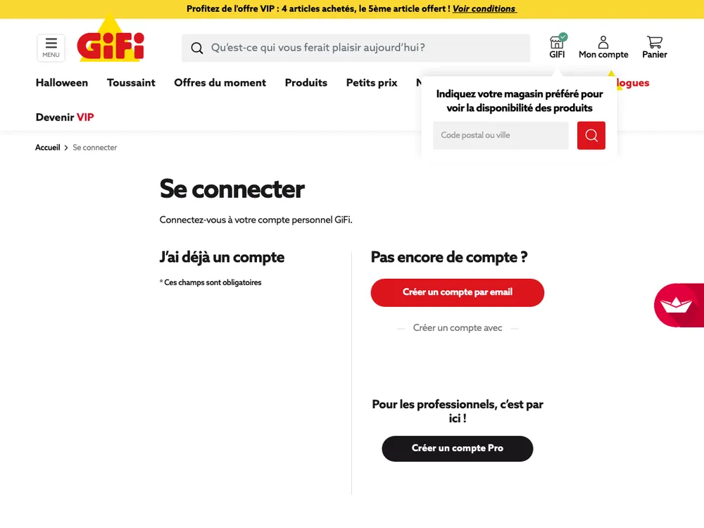 Page de connexion à mon compte client GiFi