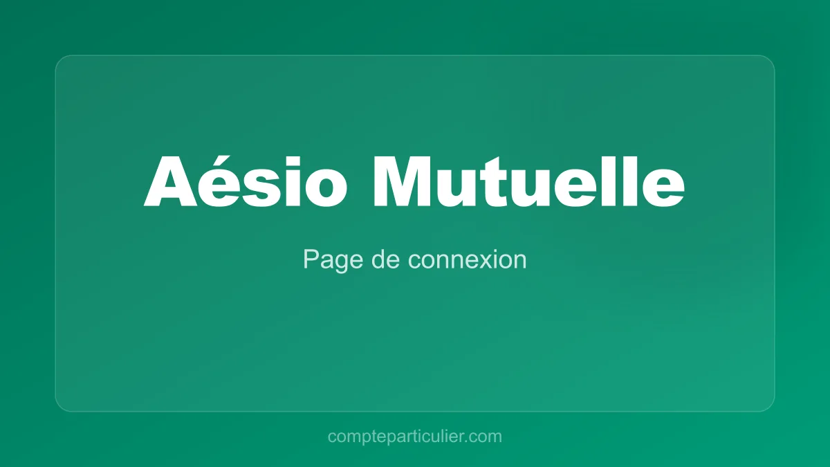 Page de connexion Aésio Mutuelle