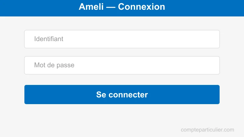 Page de connexion compte Ameli assurance maladie