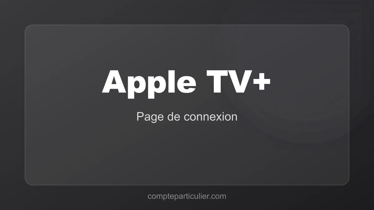Page de connexion Apple TV+