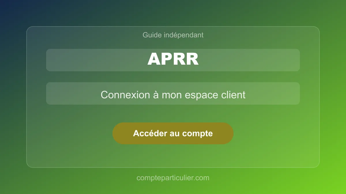 Page de connexion espace client APRR