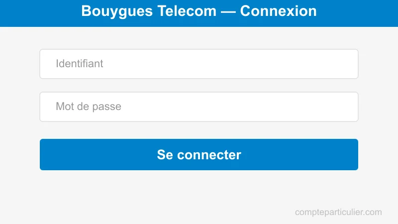 Page de connexion espace client Bouygues Telecom