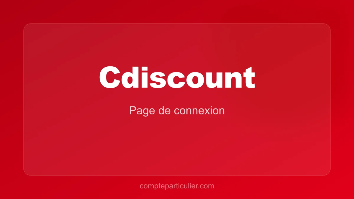 Page de connexion Cdiscount