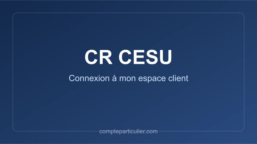 Page de connexion espace personnel CR CESU remboursement