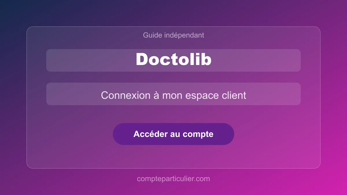 Page de connexion espace client Doctolib