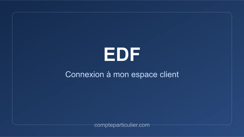 Page de connexion espace client EDF