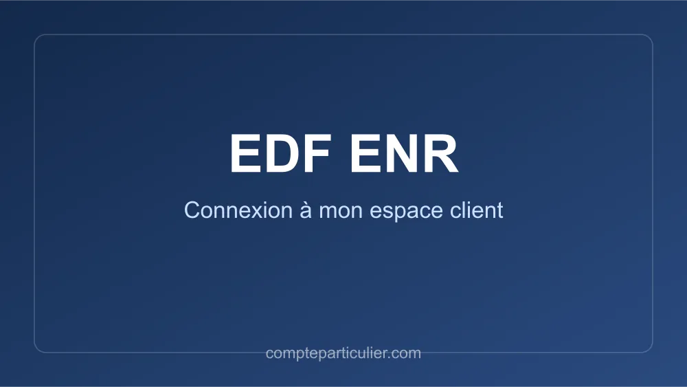 Page de connexion espace client EDF ENR Solutions Solaires