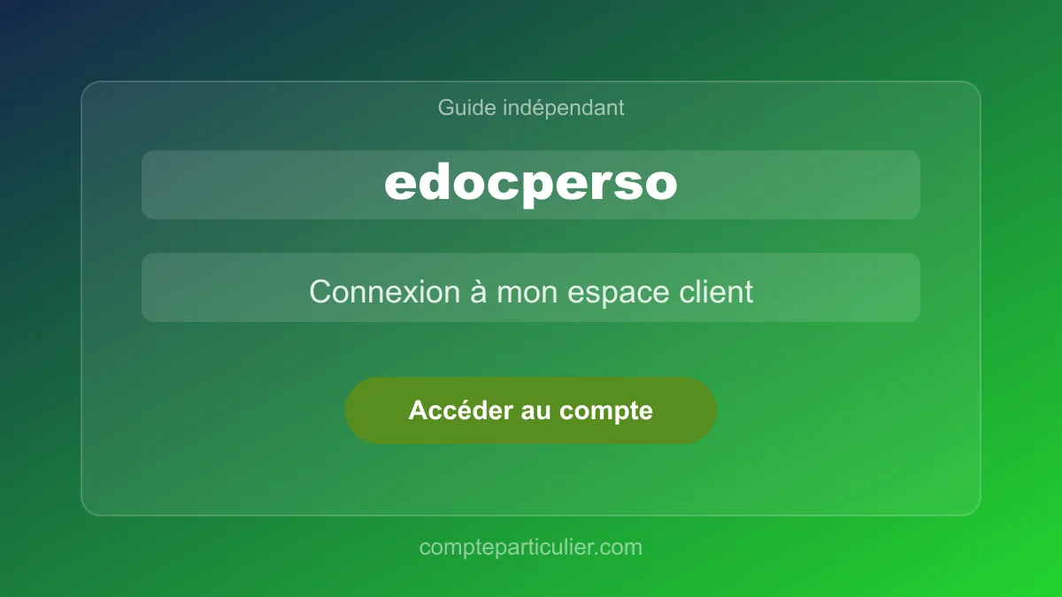 Page de connexion espace client edocperso