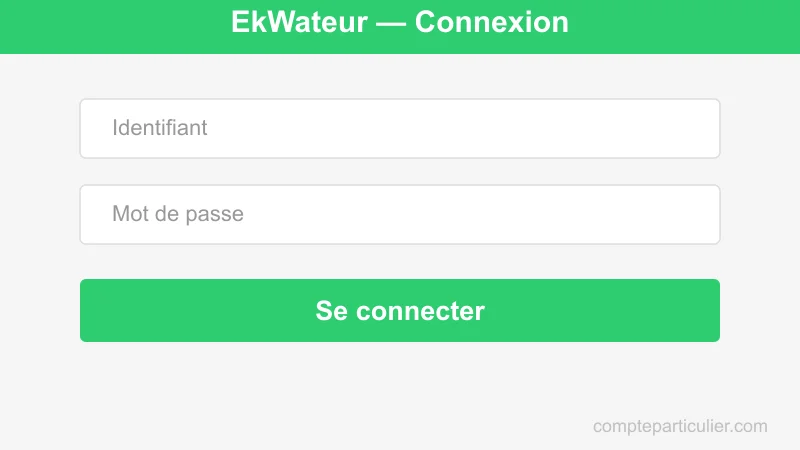 Page de connexion espace client EkWateur énergie verte