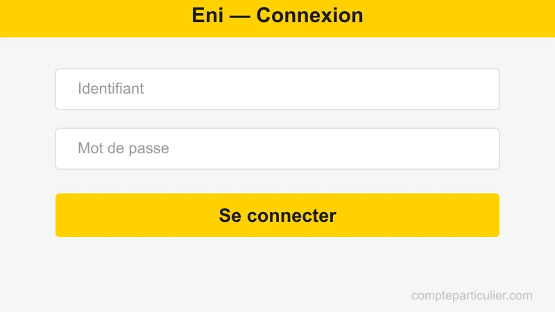 Page de connexion espace client Eni gaz électricité