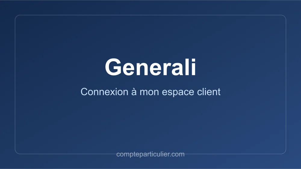 Page de connexion de l'espace client Generali