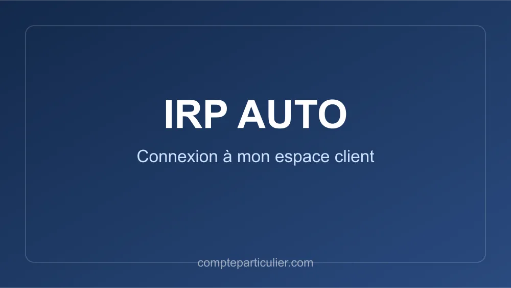 Page de connexion de l'espace particulier IRP AUTO