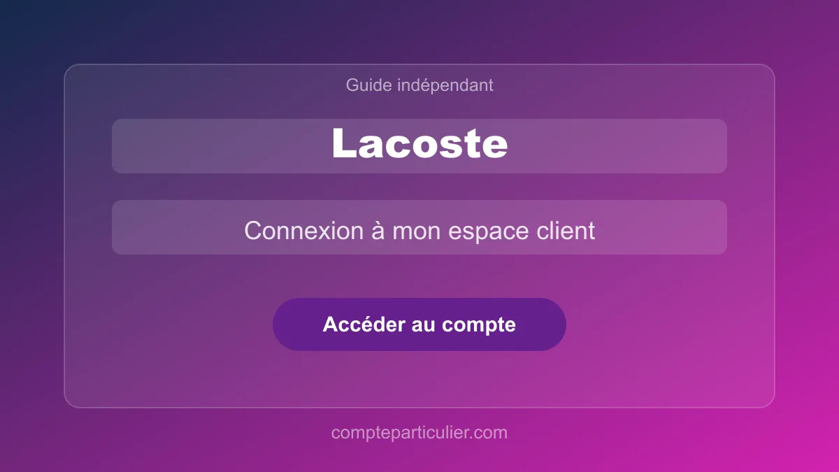 Tableau de bord du compte Lacoste avec accès aux commandes et au L.12.12 Club