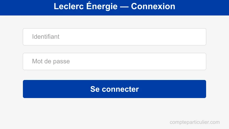 Page de connexion espace client Leclerc Énergie