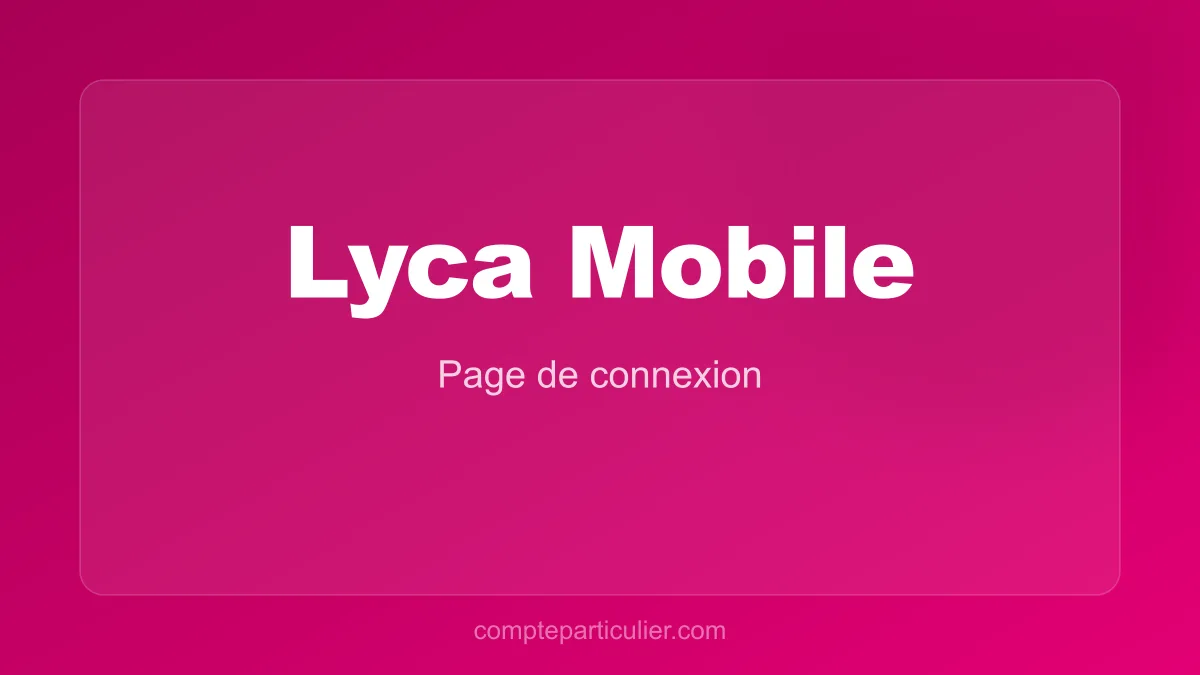 Page de connexion Lyca Mobile