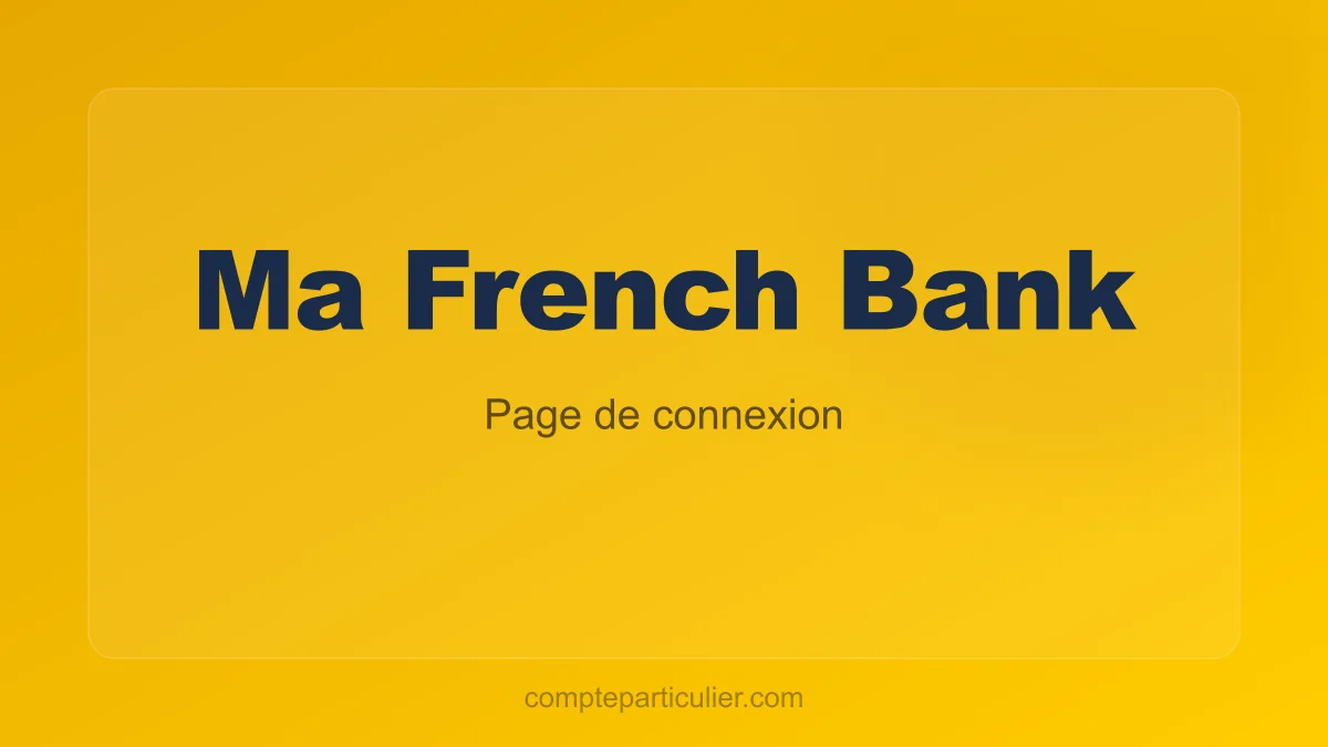 Page de connexion Ma French Bank