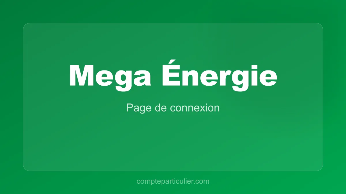 Page de connexion Mega Énergie