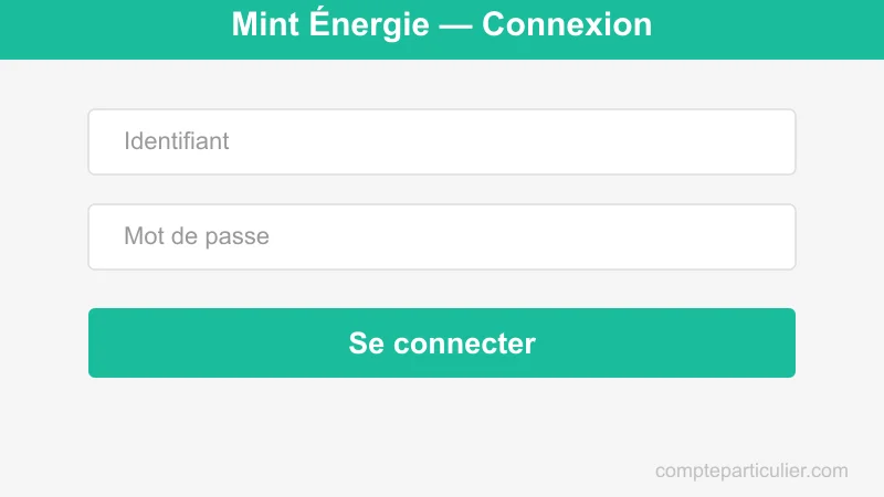 Page de connexion espace client Mint Énergie
