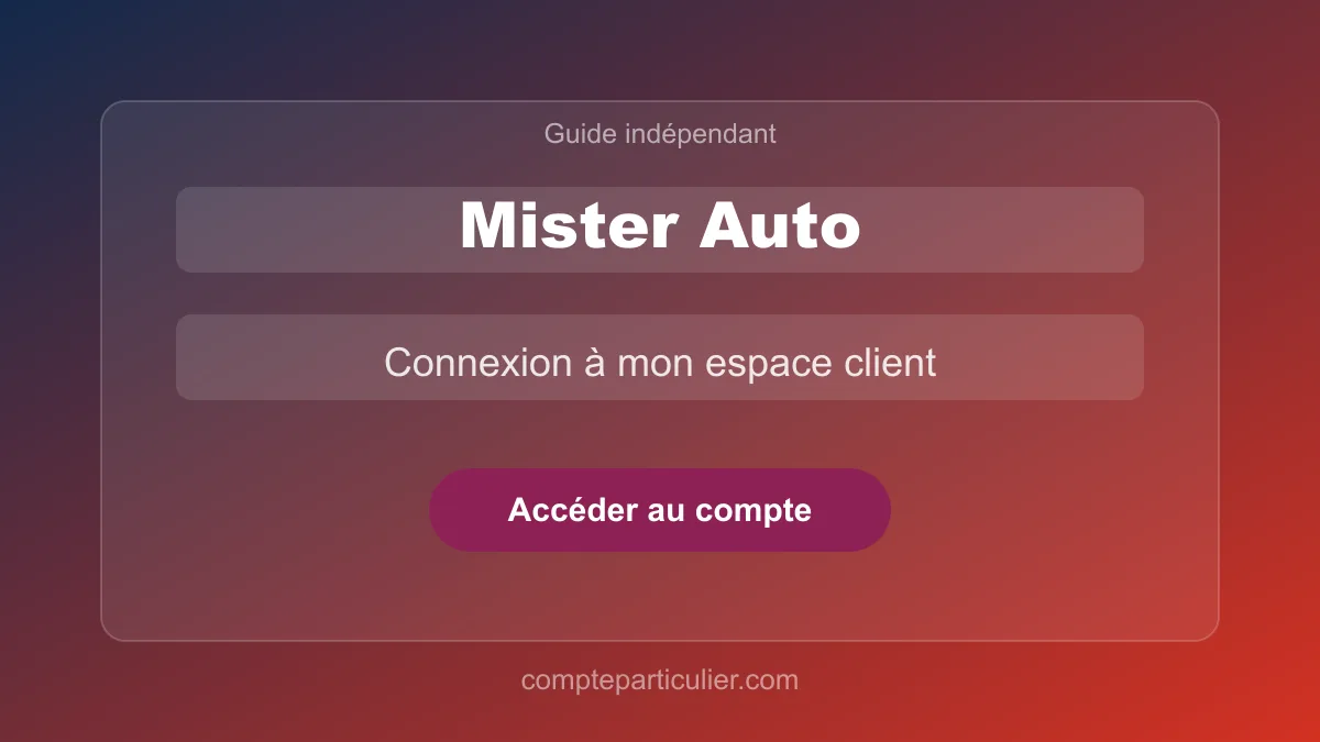 Page de connexion espace client Mister Auto