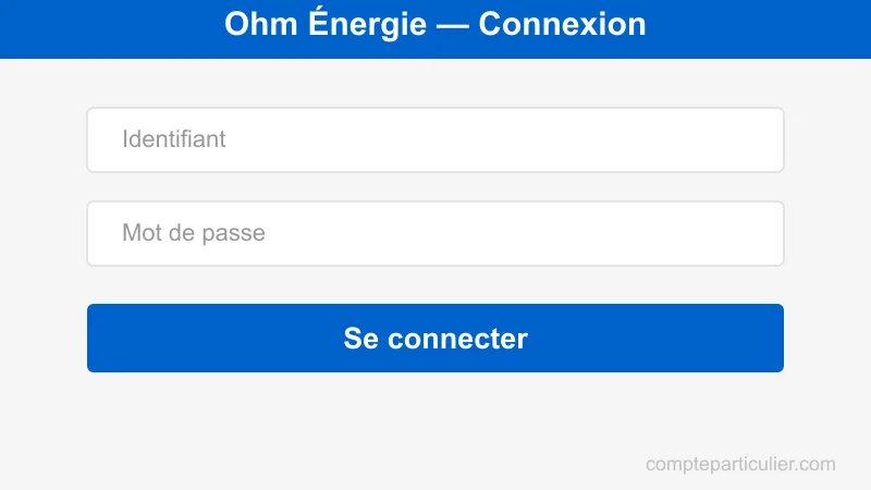 Page de connexion espace client Ohm Énergie