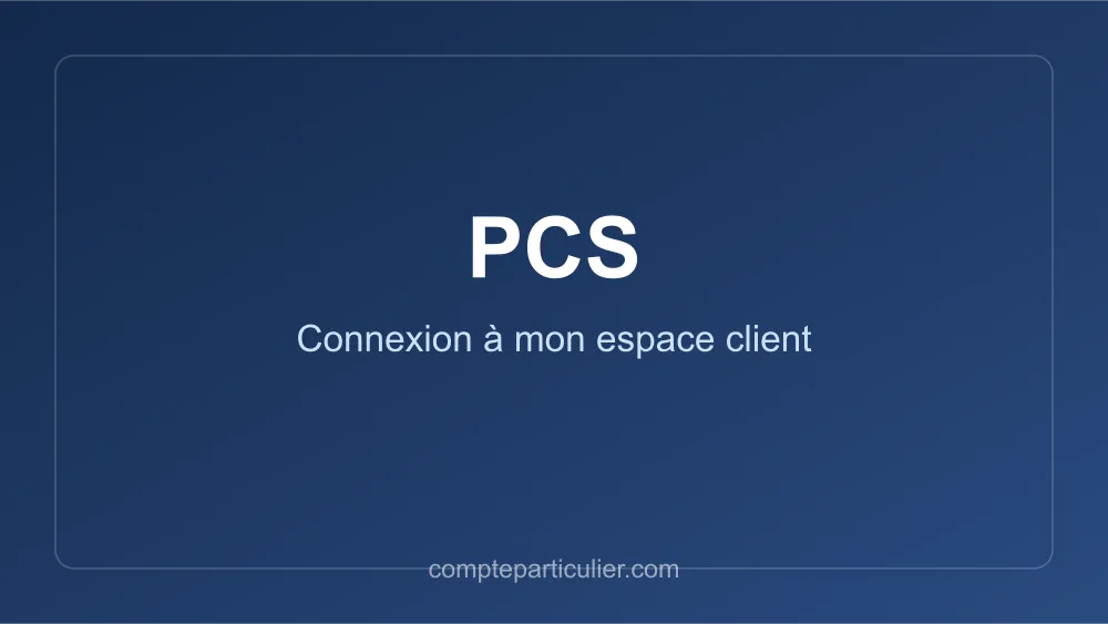 Page de connexion de l'espace client MyPCS