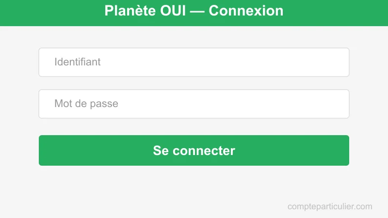 Page de connexion espace client Planète OUI énergie verte