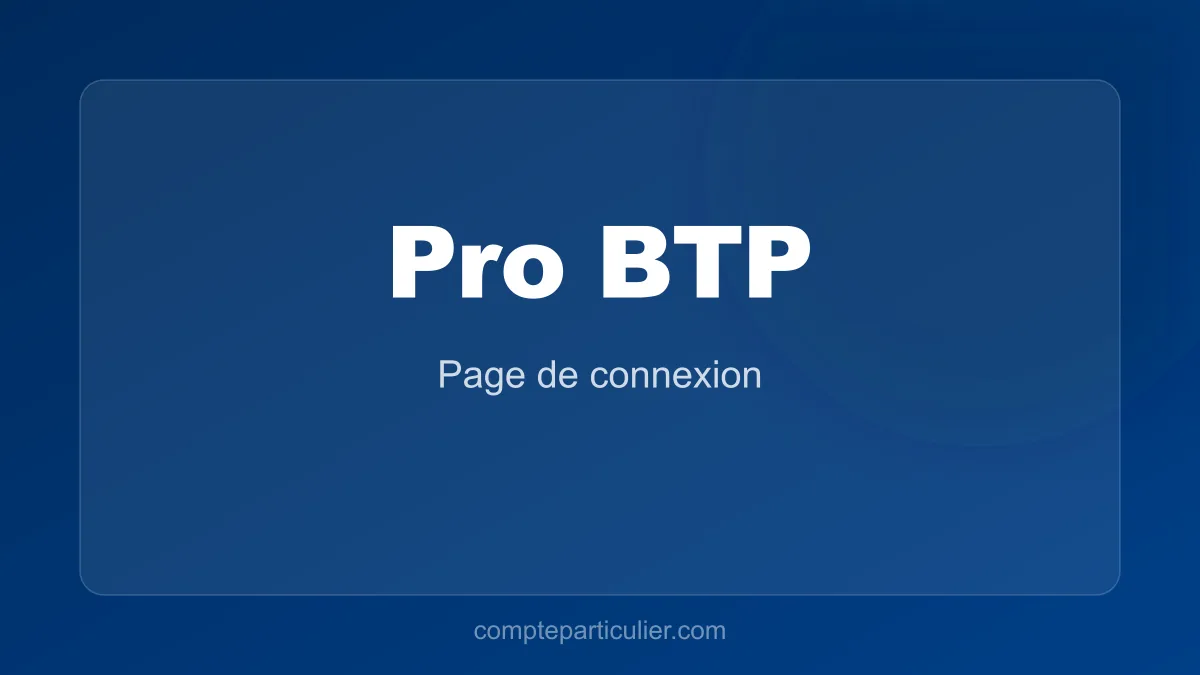 Page de connexion Pro BTP