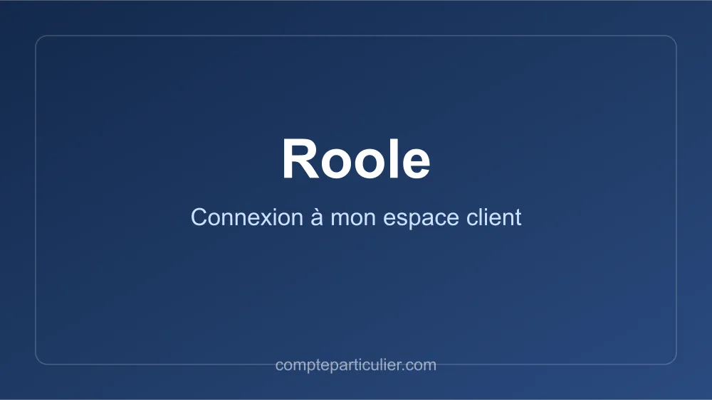 Page de connexion espace membre Roole