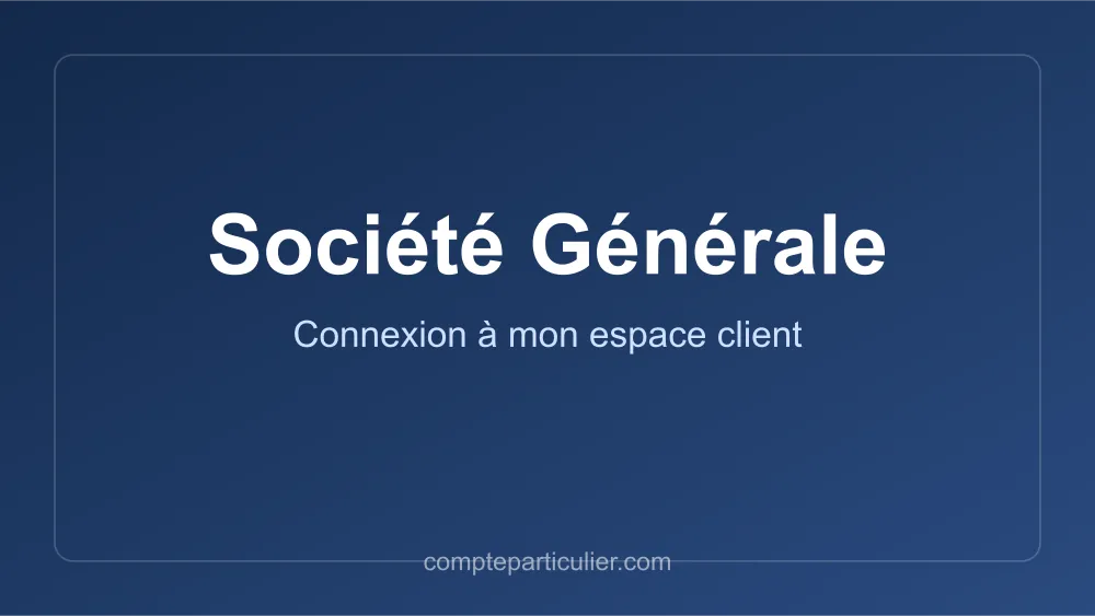 Page de connexion espace client Société Générale