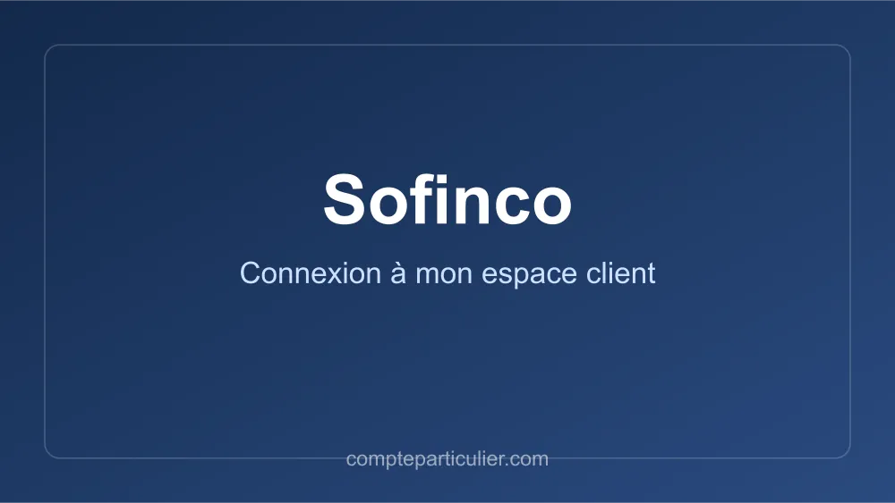 Page de connexion espace client Sofinco