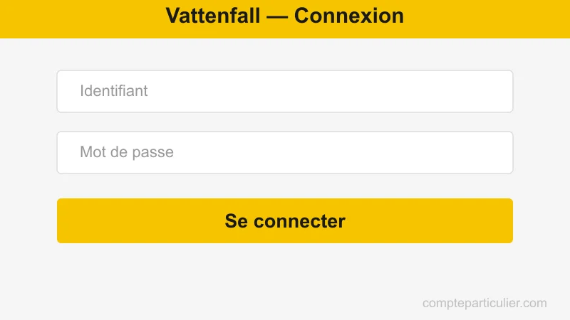 Page de connexion espace client Vattenfall